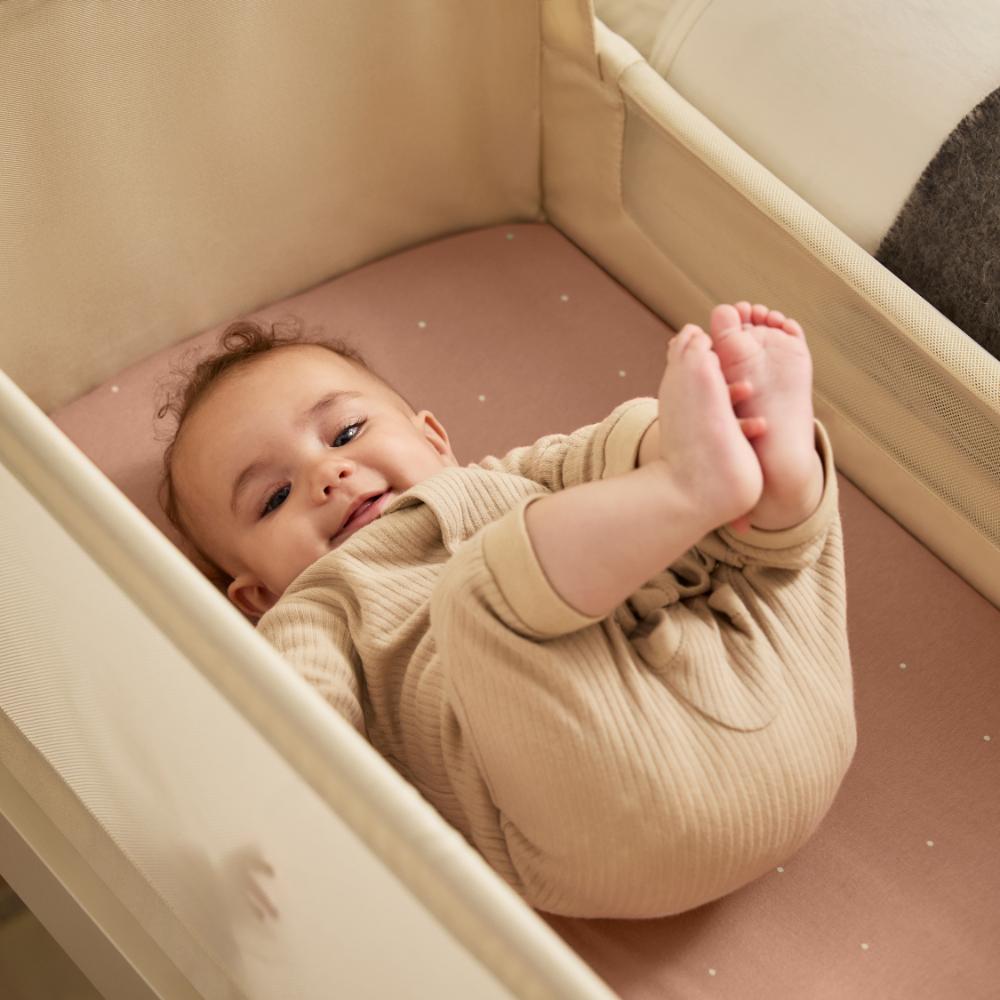 Lençol Ajustável SnuzPod5 - Blush Dot / Cashmere (Pack de 2)