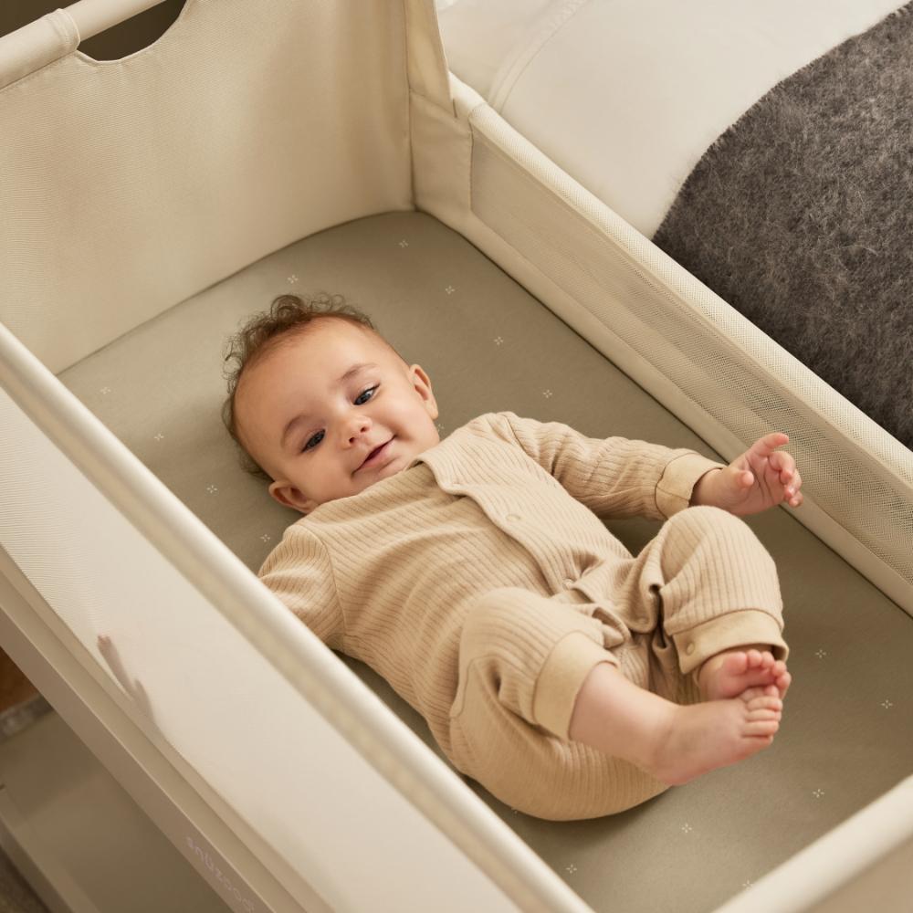 Lençol Ajustável SnuzPod5 - Sage Cross / Cashmere (Pack de 2)